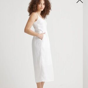 Quince White Linen Midi Dress NWT Size Medium